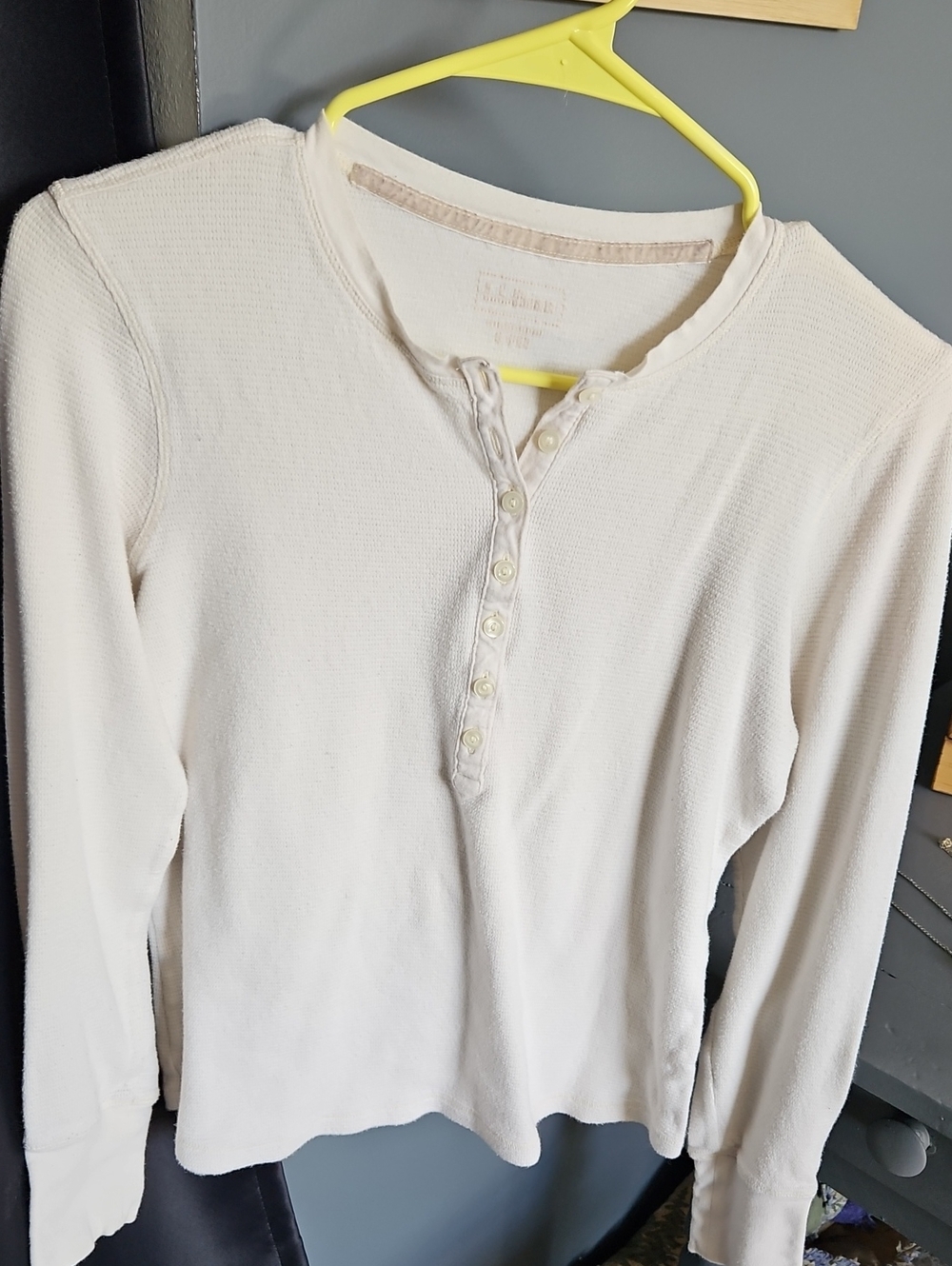 Cream Long-Sleeve Henley Top for Kids